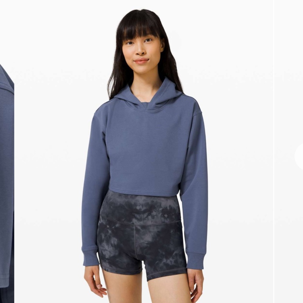 NWT Lululemon LA All Yours Cropped Hoodie Iron Blue 6